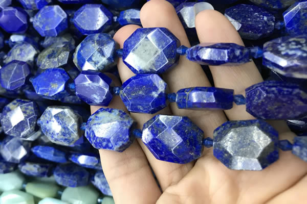 CNG7823 15.5 inches 13*18mm - 18*25mm faceted freeform lapis lazuli beads