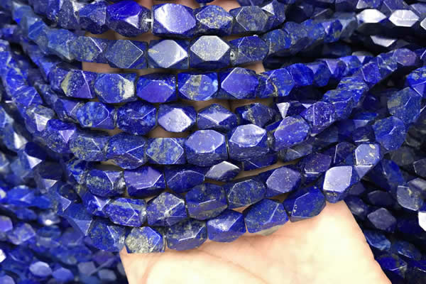 CNG7847 15.5 inches 8*12mm - 9*13mm faceted nuggets lapis lazuli beads