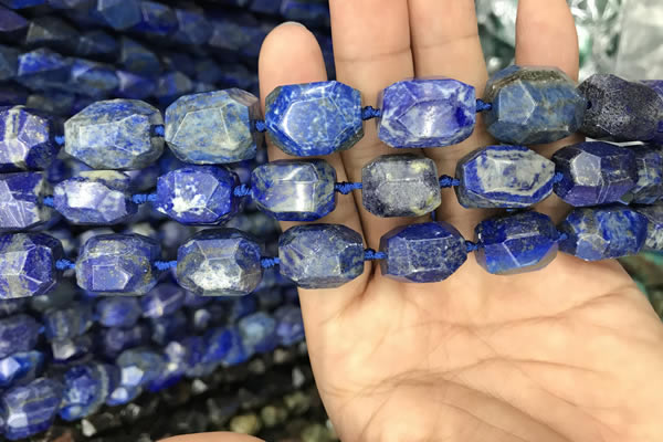 CNG7850 15.5 inches 12*16mm - 15*20mm faceted nuggets lapis lazuli beads
