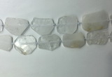 CNG7970 25*30mm - 35*45mm freeform white crystal slab beads