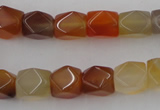 CNG803 15.5 inches 9*12mm faceted nuggets agate gemstone beads