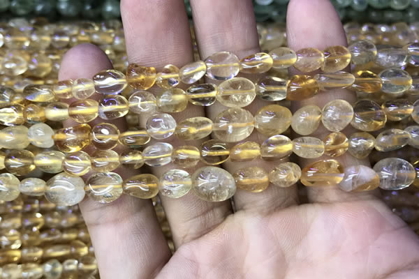 CNG8034 15.5 inches 6*9mm nuggets citrine beads wholesale