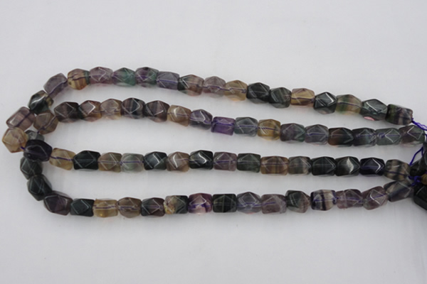 CNG818 15.5 inches 9*12mm faceted nuggets fluorite beads