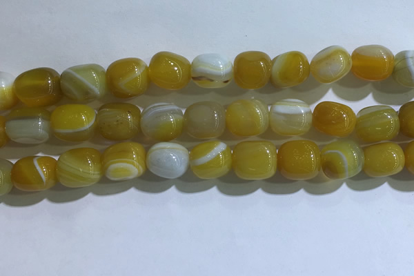 CNG8185 15.5 inches 10*14mm nuggets striped agate beads wholesale