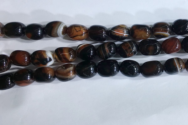 CNG8239 15.5 inches 12*16mm nuggets striped agate beads wholesale