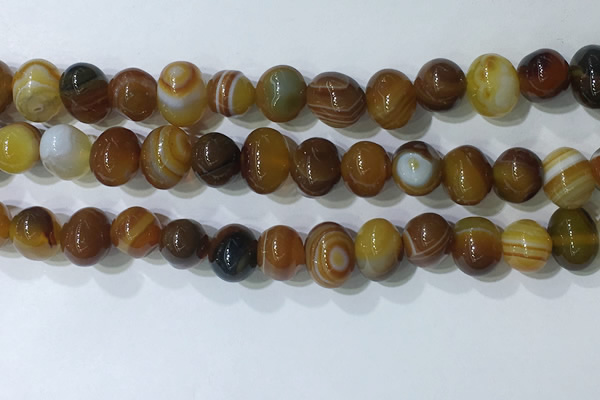 CNG8351 15.5 inches 10*12mm nuggets striped agate beads wholesale