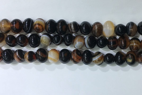 CNG8352 15.5 inches 10*12mm nuggets striped agate beads wholesale