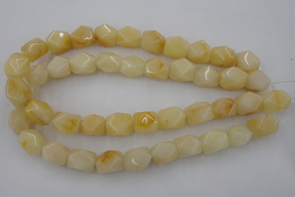 CNG837 15.5 inches 13*18mm faceted nuggets yellow jade beads