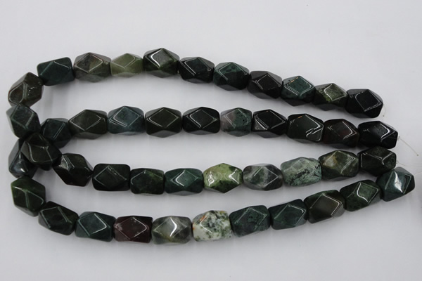 CNG845 15.5 inches 13*18mm faceted nuggets moss agate beads
