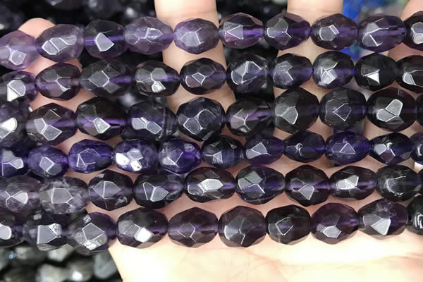 CNG8518 15.5 inches 8*10mm - 10*14mm faceted nuggets amethyst beads