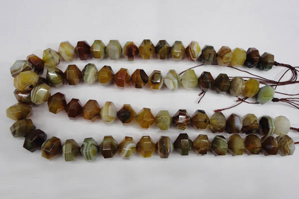CNG854 15.5 inches 12*15mm faceted nuggets agate gemstone beads