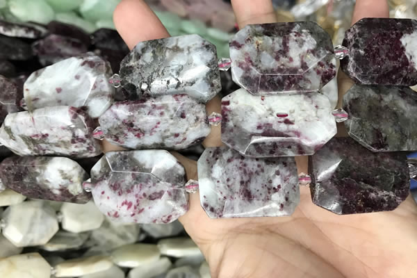 CNG8559 22*30mm - 25*35mm faceted freeform tourmaline beads