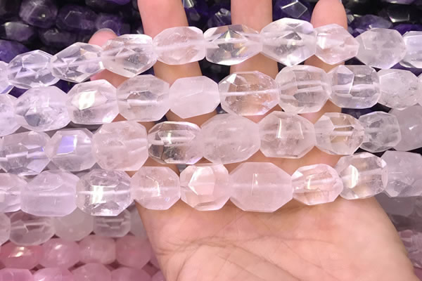 CNG8578 13*18mm - 15*20mm faceted nuggets white crystal beads