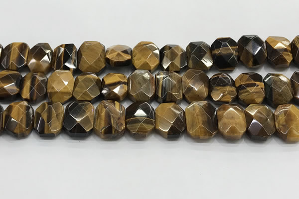 CNG8620 10*13mm - 12*16mm faceted freeform yellow tiger eye beads