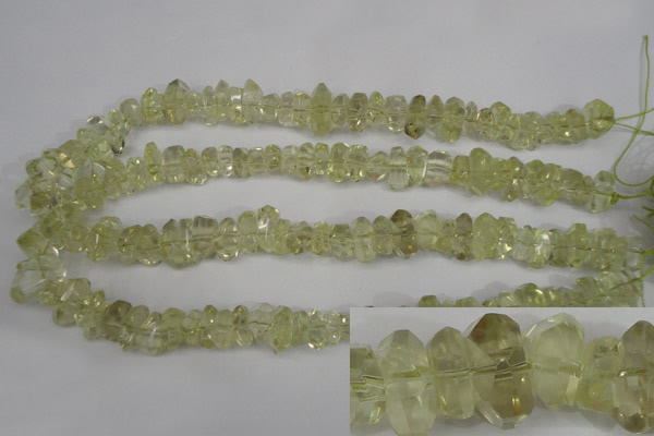 CNG864 15.5 inches 5*10mm – 10*17mm faceted nuggets lemon quartz beads