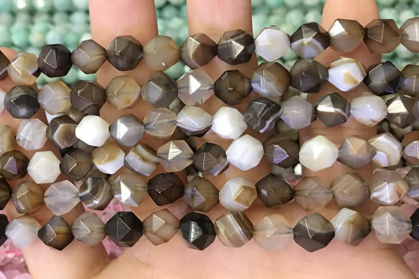 CNG8721 15.5 inches 8mm faceted nuggets agate gemstone beads