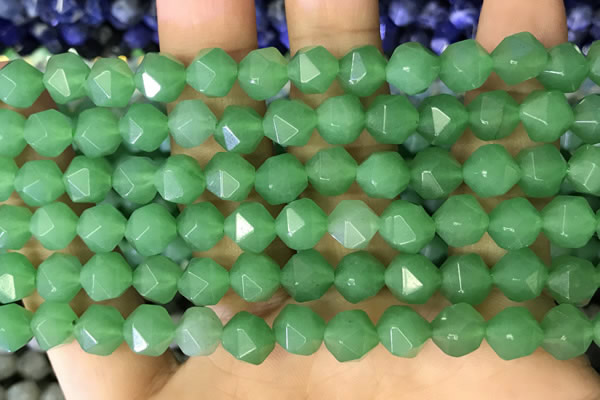 CNG8766 15.5 inches 8mm faceted nuggets green aventurine beads