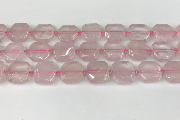 CNG8802 15.5 inches 16mm - 20mm faceted freeform rose quartz beads
