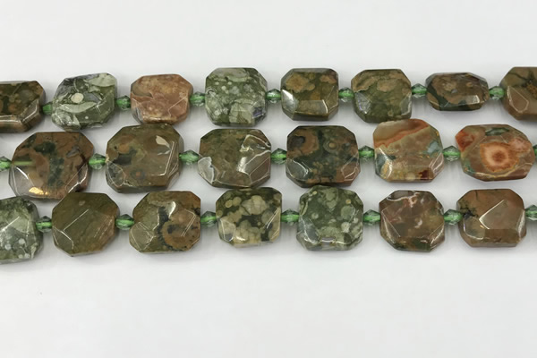 CNG8822 15.5 inches 16mm - 20mm faceted freeform rhyolite beads
