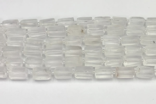 CNG8845 15.5 inches 8*12mm - 10*16mm nuggets matte white crystal beads
