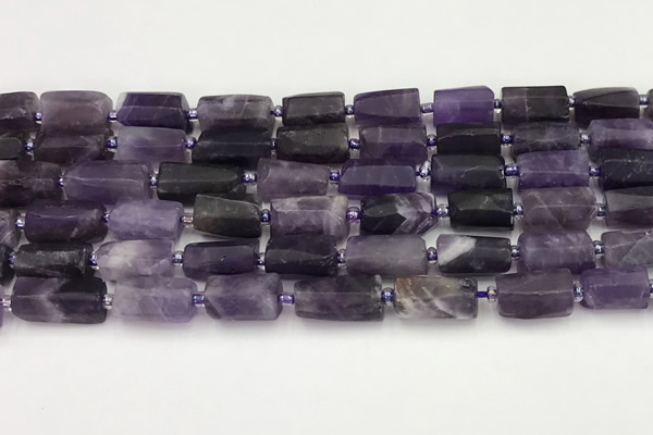 CNG8849 15.5 inches 8*12mm - 10*16mm nuggets matte amethyst beads