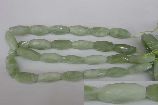 CNG885 15.5 inches 14*32mm faceted rice New jade nugget beads