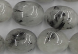 CNG887 15.5 inches 18*25mm nuggets black rutilated quartz beads