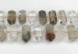 CNG8911 10*25mm - 15*30mm faceted nuggets phantom quartz beads