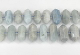 CNG8913 15.5 inches 10*25mm - 15*30mm faceted nuggets aquamarine beads