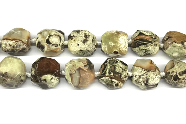CNG8933 16*17mm - 18*19mm faceted freeform ocean agate beads