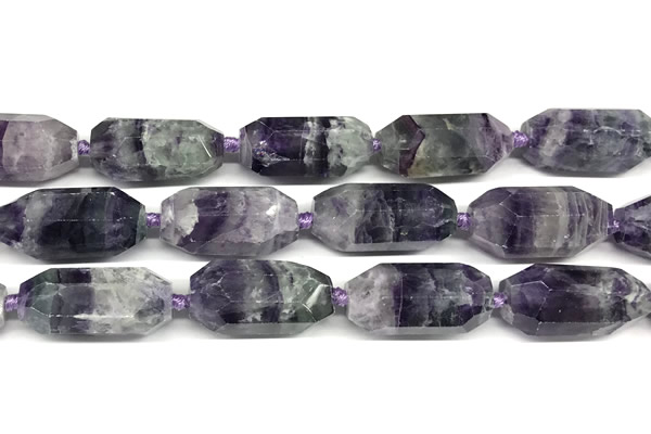 CNG8943 15*30mm - 16*38mm faceted nuggets fluorite beads