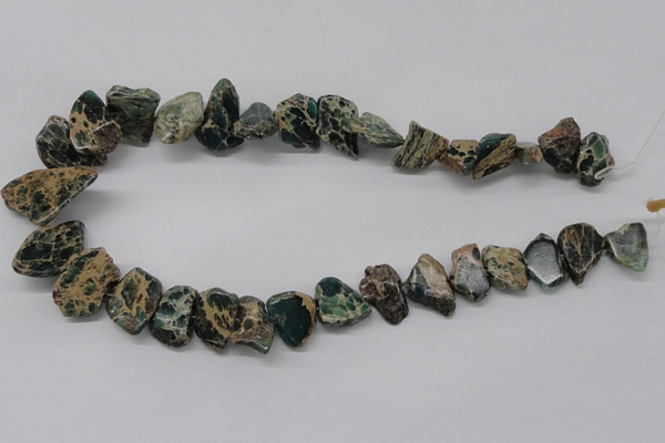 CNI20 16 inches 15*12mm nuggets natural imperial jasper chip beads