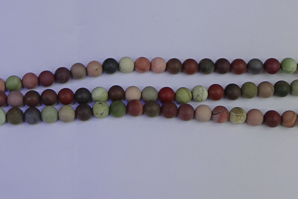CNI363 15.5 inches 10mm round matte imperial jasper beads wholesale