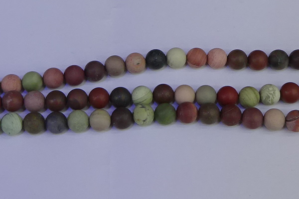 CNI365 15.5 inches 14mm round matte imperial jasper beads wholesale