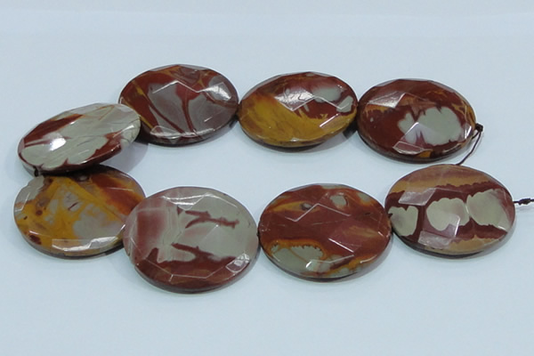 CNJ03 15.5 inches 50mm faceted coin natural noreena jasper beads