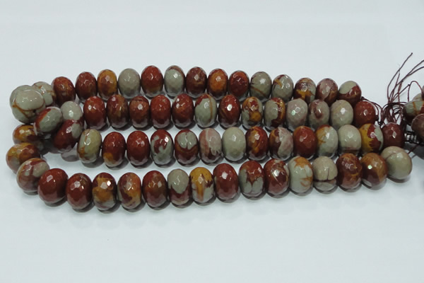 CNJ25 15.5 inches 12*18mm faceted rondelle natural noreena jasper beads