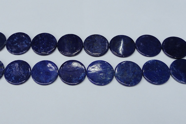 CNL1281 15.5 inches 30mm flat round natural lapis lazuli beads