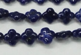 CNL1305 15.5 inches 10mm carved flower natural lapis lazuli beads