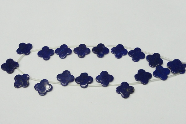 CNL1316 Top drilled 19mm flower natural lapis lazuli beads
