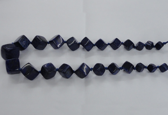 CNL1517 15.5 inches 8*8mm - 18*18mm cube lapis lazuli gemstone beads