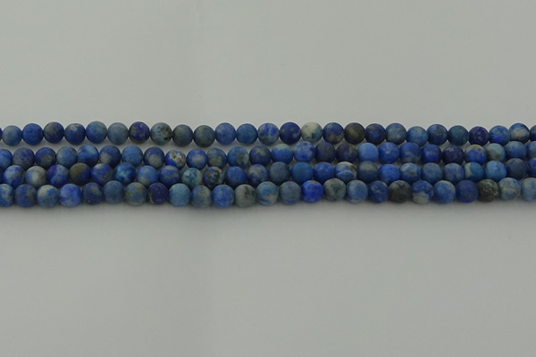 CNL1651 15.5 inches 6mm round matte lapis lazuli beads wholesale