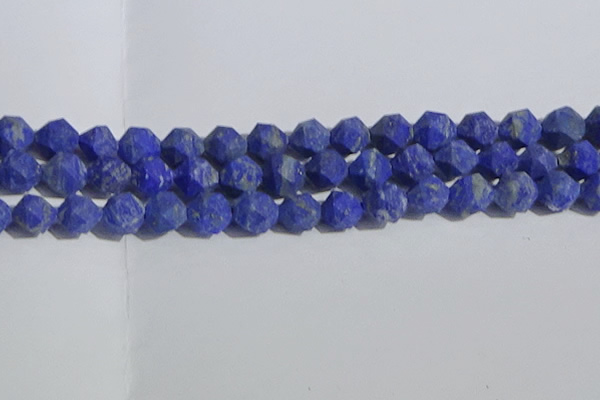 CNL1668 15.5 inches 12mm faceted nuggets matte lapis lazuli beads