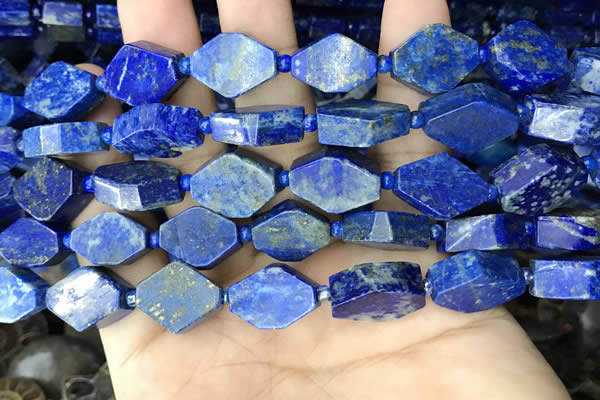 CNL1690 4mm round & 10*15mm - 12*18mm freeform lapis lazuli beads
