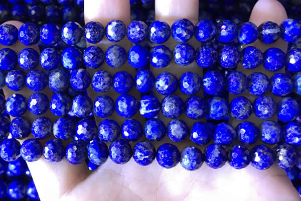 CNL1707 15.5 inches 8mm faceted round lapis lazuli beads