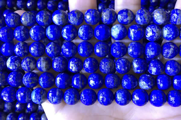 CNL1710 15.5 inches 9mm faceted round lapis lazuli beads