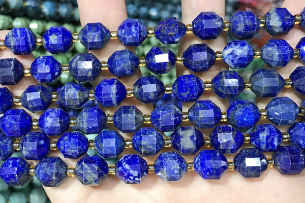 CNL1720 15 inches 9*10mm faceted lapis lazuli beads wholesale