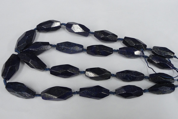 CNL442 15.5 inches 13*30mm faceted nuggets natural lapis lazuli beads