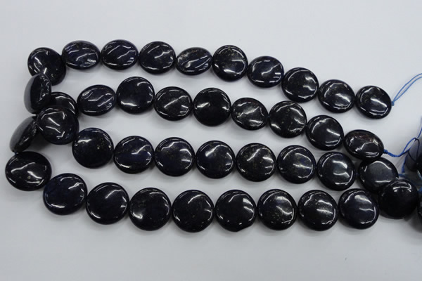 CNL928 15.5 inches 20mm flat round natural lapis lazuli gemstone beads