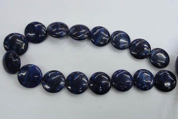 CNL929 15.5 inches 25mm flat round natural lapis lazuli gemstone beads