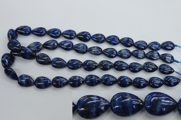 CNL956 15.5 inches 13*18mm flat teardrop natural lapis lazuli beads